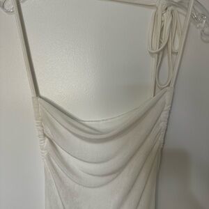 Elegant White Draped Dress